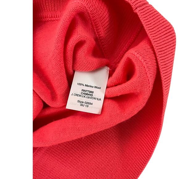 Vintage J.Crew 100% Merino Wool Oversized Sweater Coral Size Small 3/4 sleeve - Picture 10 of 10